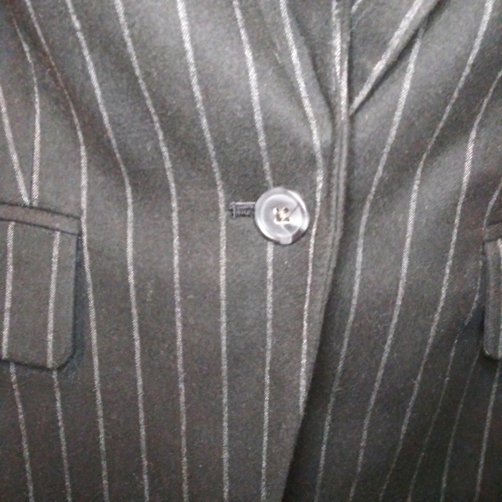 Banana Republic Aria Black Flannel Pin Stripe Blazer - Picture 6 of 14